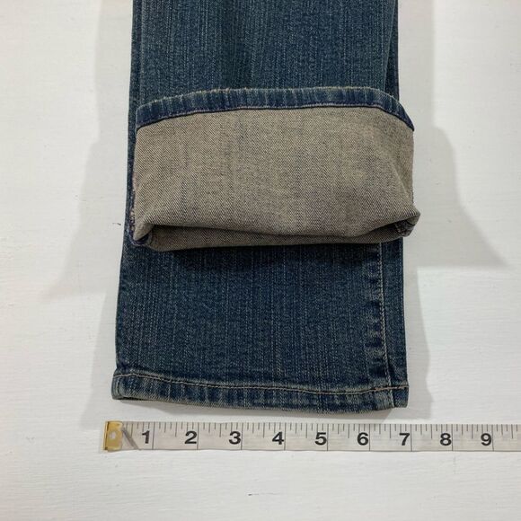 NYDJ Marilyn Jeans Size 6 Blue Denim Straight Leg Mid Rise Distressed #7017U - Picture 12 of 12